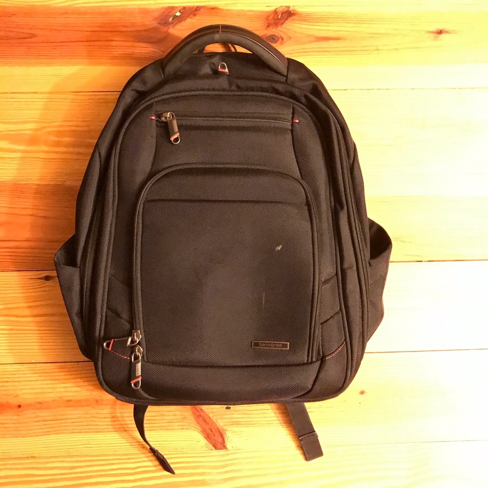 Samsonite Black Padded Laptop Backpack, EUC